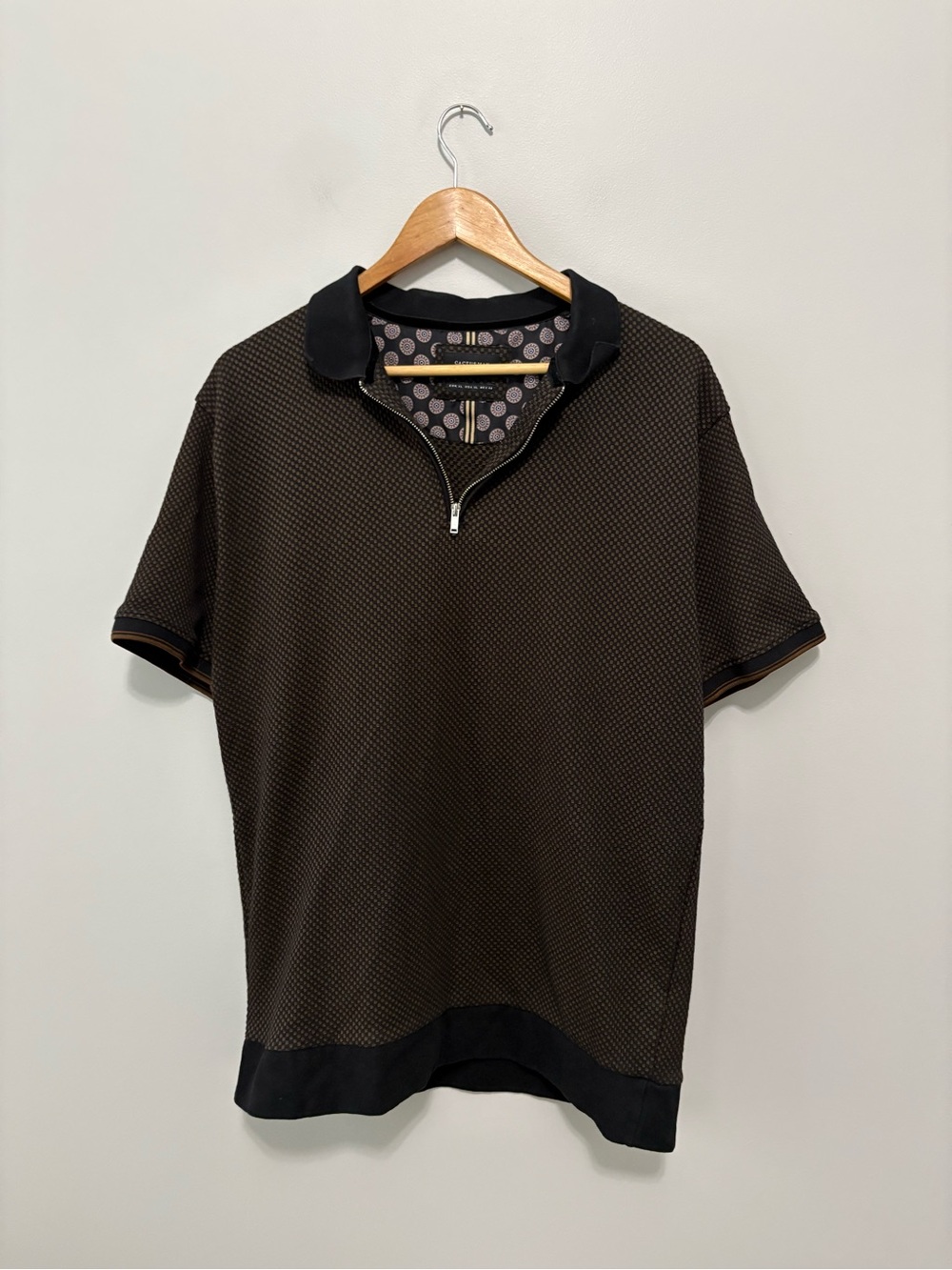 Cactus Man Casual Modern Minimalist Two Tone Zip Polo